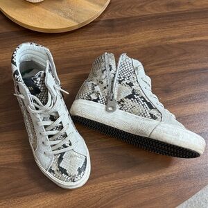 STEVE MADDEN Snake Print High-Top Sneakers